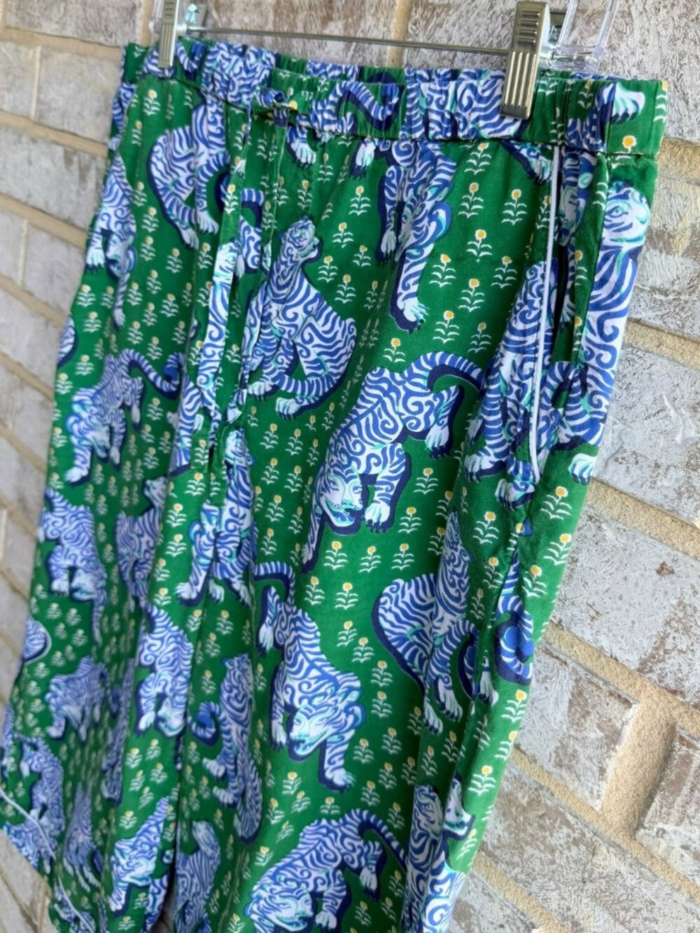 Printfresh Tiger Queen Cropped Pajama Pants 100% Cotton Women's Size L - Picture 6 of 8